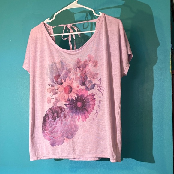 Floral Print Lavender Women's Top - Picture 7 of 7